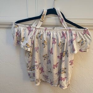 Floral Off-Shoulder teenage girl top